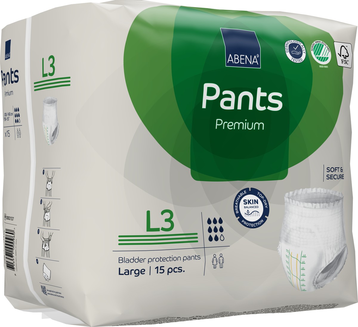 Foto do produto Fralda Abena Pants Premium Calça Tam. L3 C/ 15 UNID Ref: 41078 - Abena