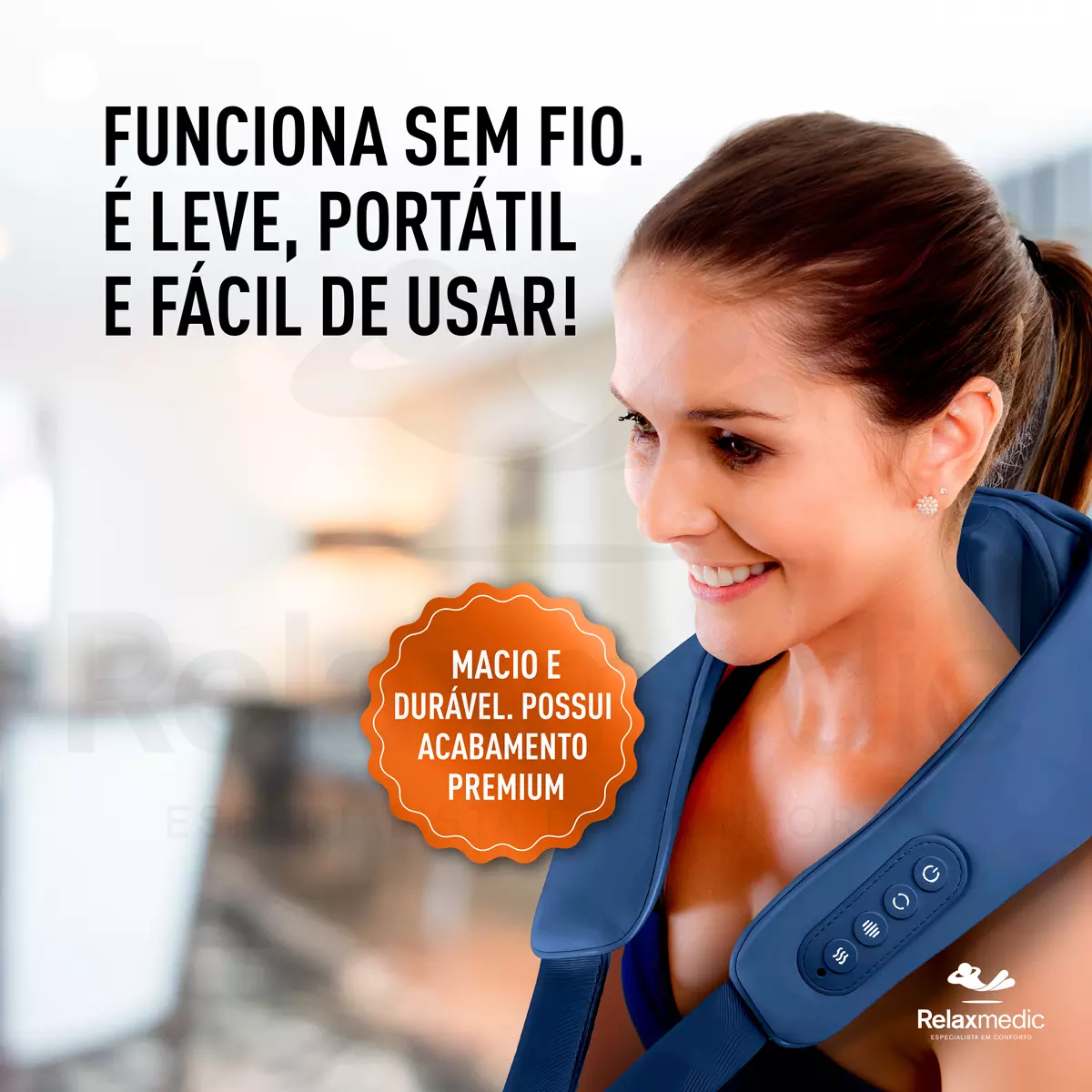 Foto do produto MASSAGEADOR PESCOÇO WIRELESS 6D BLUE RELAXMEDIC