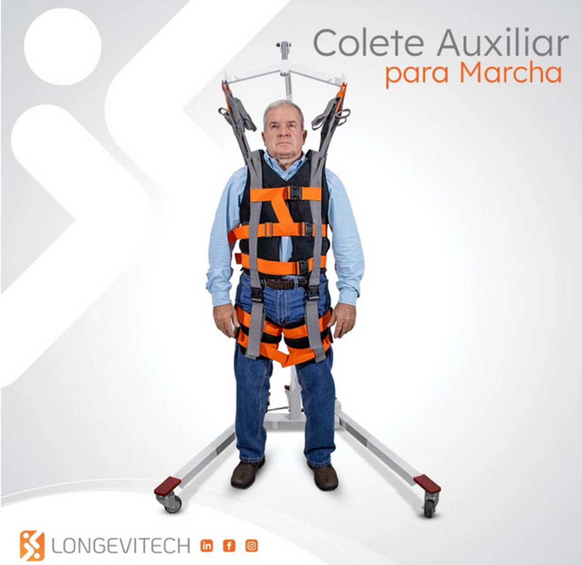 Foto do produto COLETE AUXILIAR PARA MARCHA LONGEVITECH