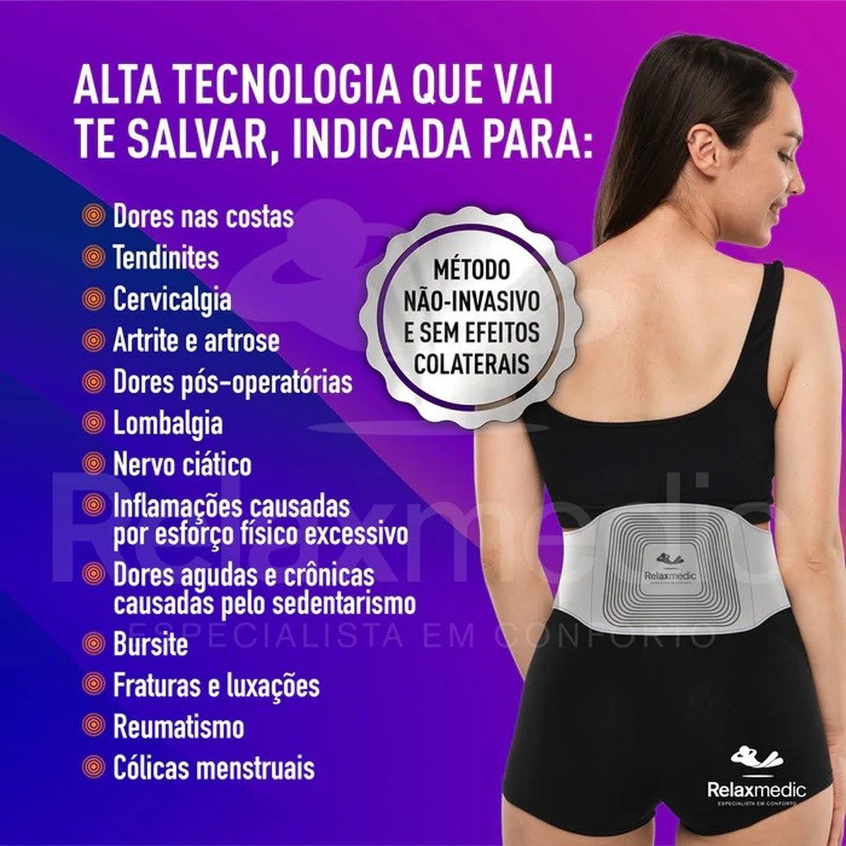 Foto do produto ESTIMULADOR FISIO TENS COSTAS RELAXMEDIC  