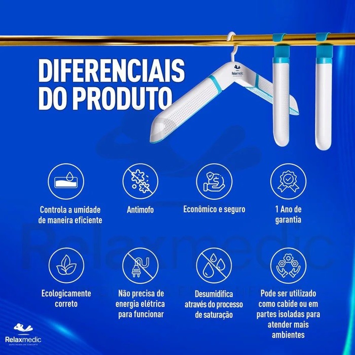 Foto do produto DESUMIFICADOR (CABIDE) MULTI DRY RELAXMEDIC