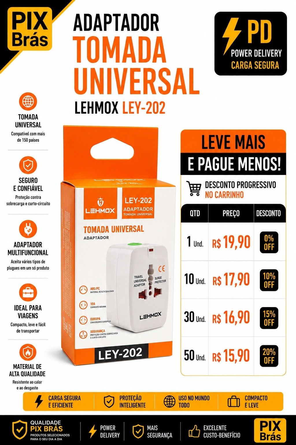 Tomada Universal - LEHMOX LEY-202
