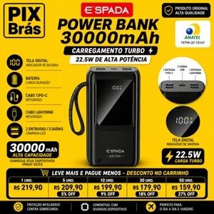 POWER BANK PORTÁTIL - ESPADA BTE-46E