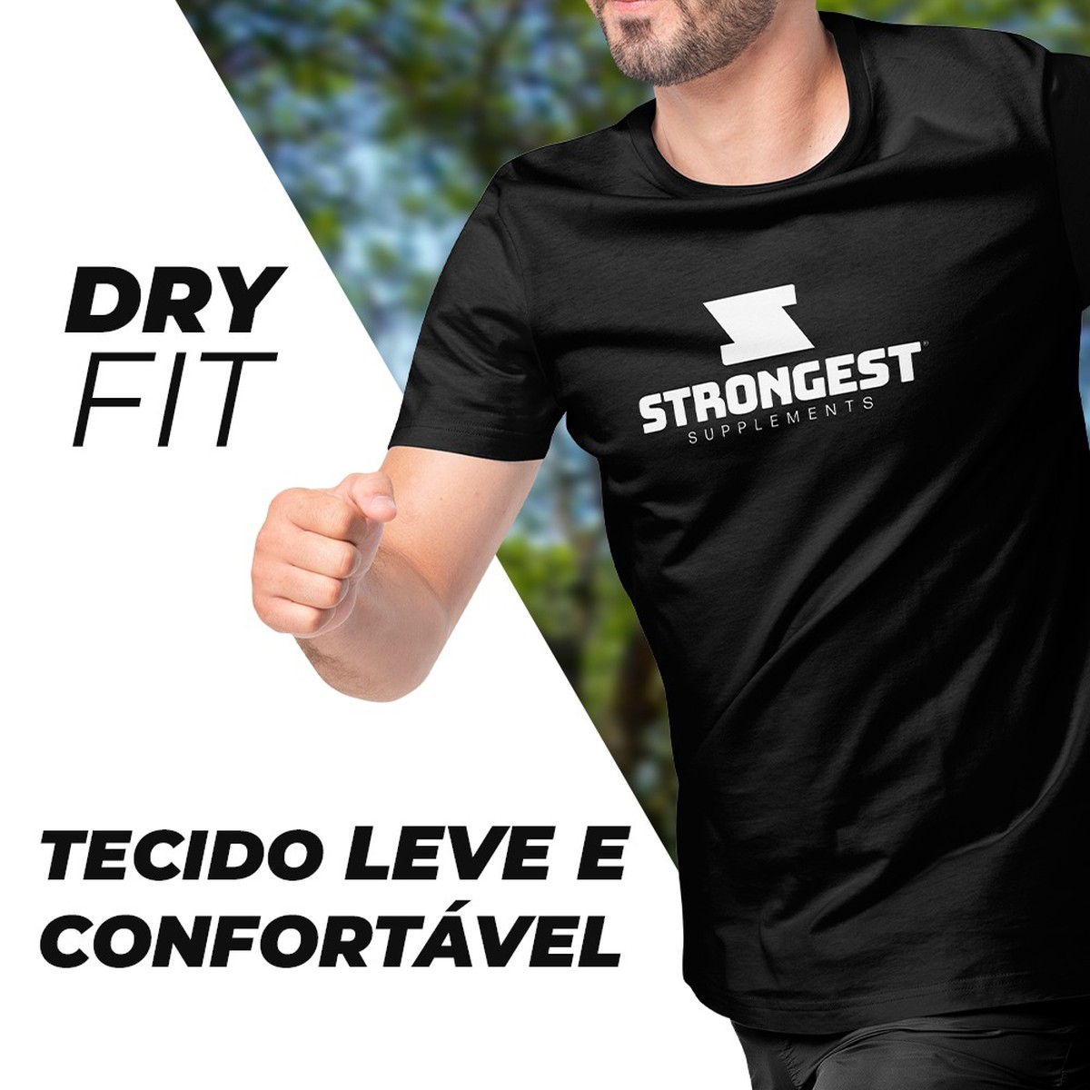 Camiseta Masculina Academia Dry Fit Treino uv Strongest em