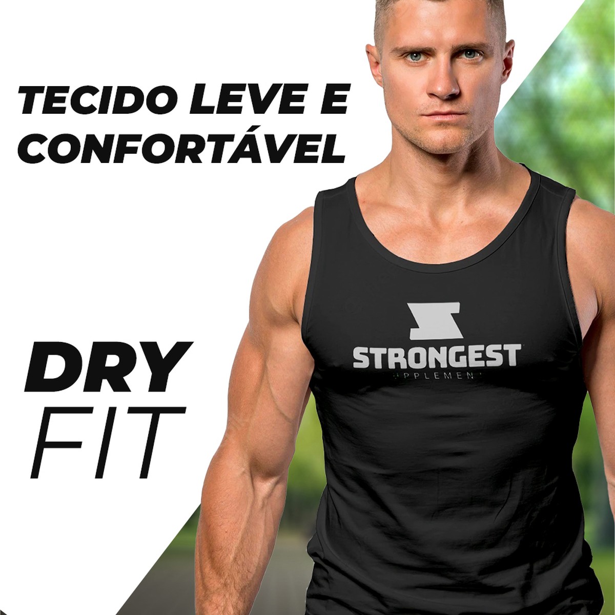 Camiseta Masculina Academia Dry Fit Treino uv Strongest em
