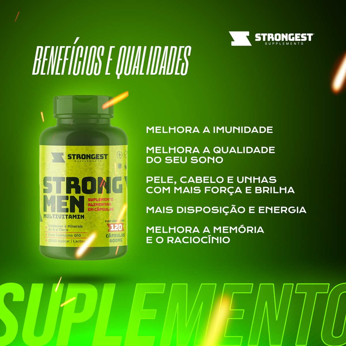 Kit 2 Suplementos Multivitamínico + Creatina Strongest em Promoção