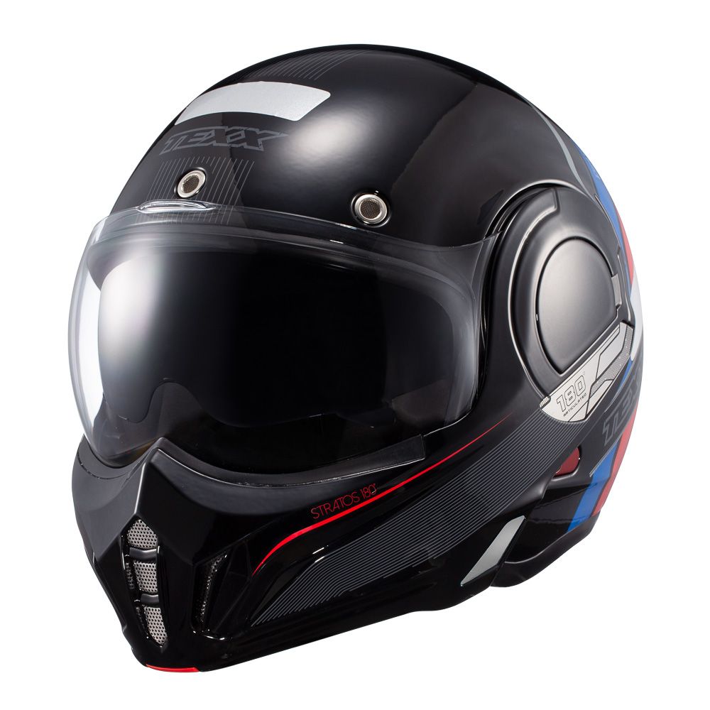 Capacete Texx Stratos 180 Journey (Preto / Azul / Vermelho)