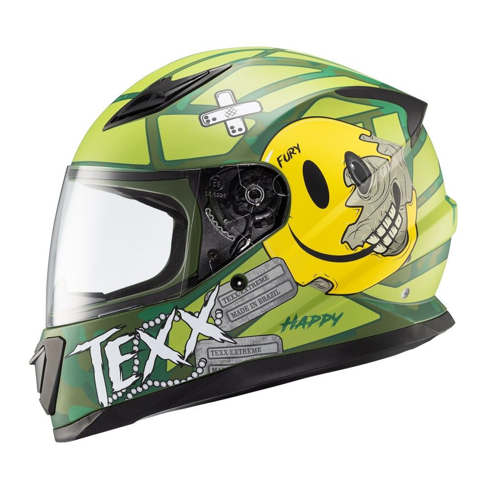 エサクタ Capacete Texx Hawk Fury - Verde/Amarelo