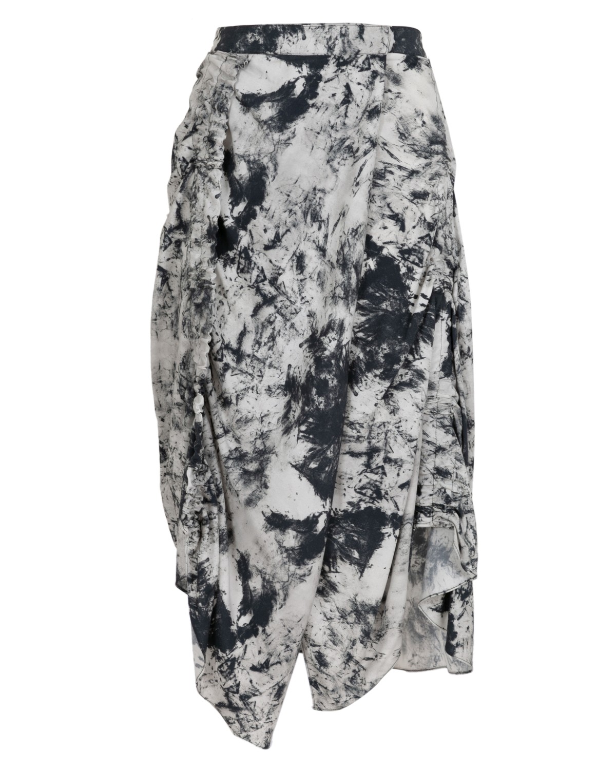 saia midi estampada com franzido | printed modal gathered skirt