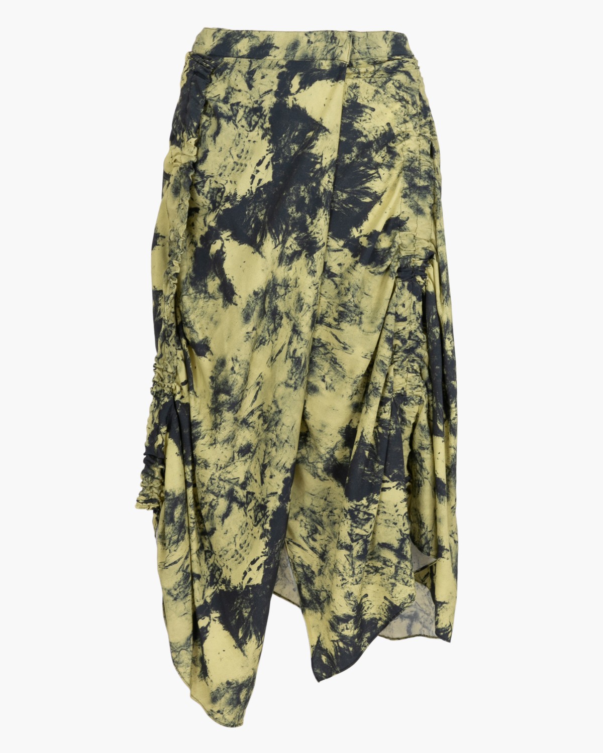 saia midi estampada com franzido | printed modal gathered skirt