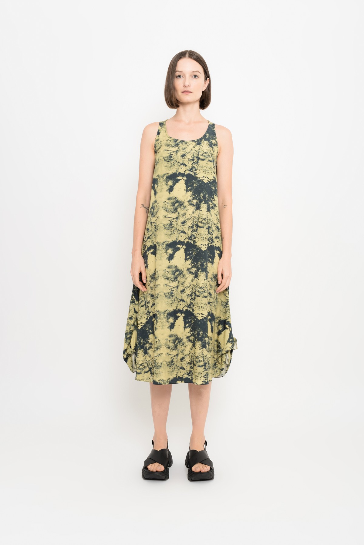 vestido longo estampado | printed modal long dress