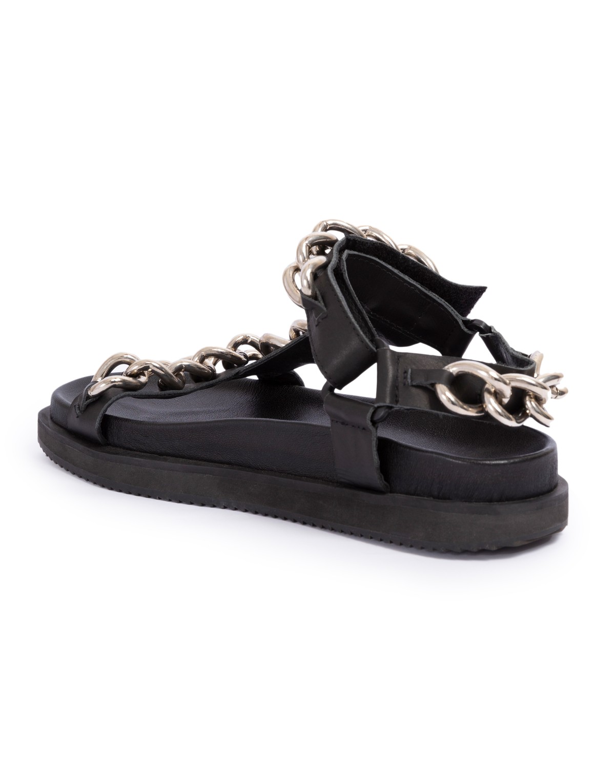 sandália em couro com correntes | leather sandals with chain detail