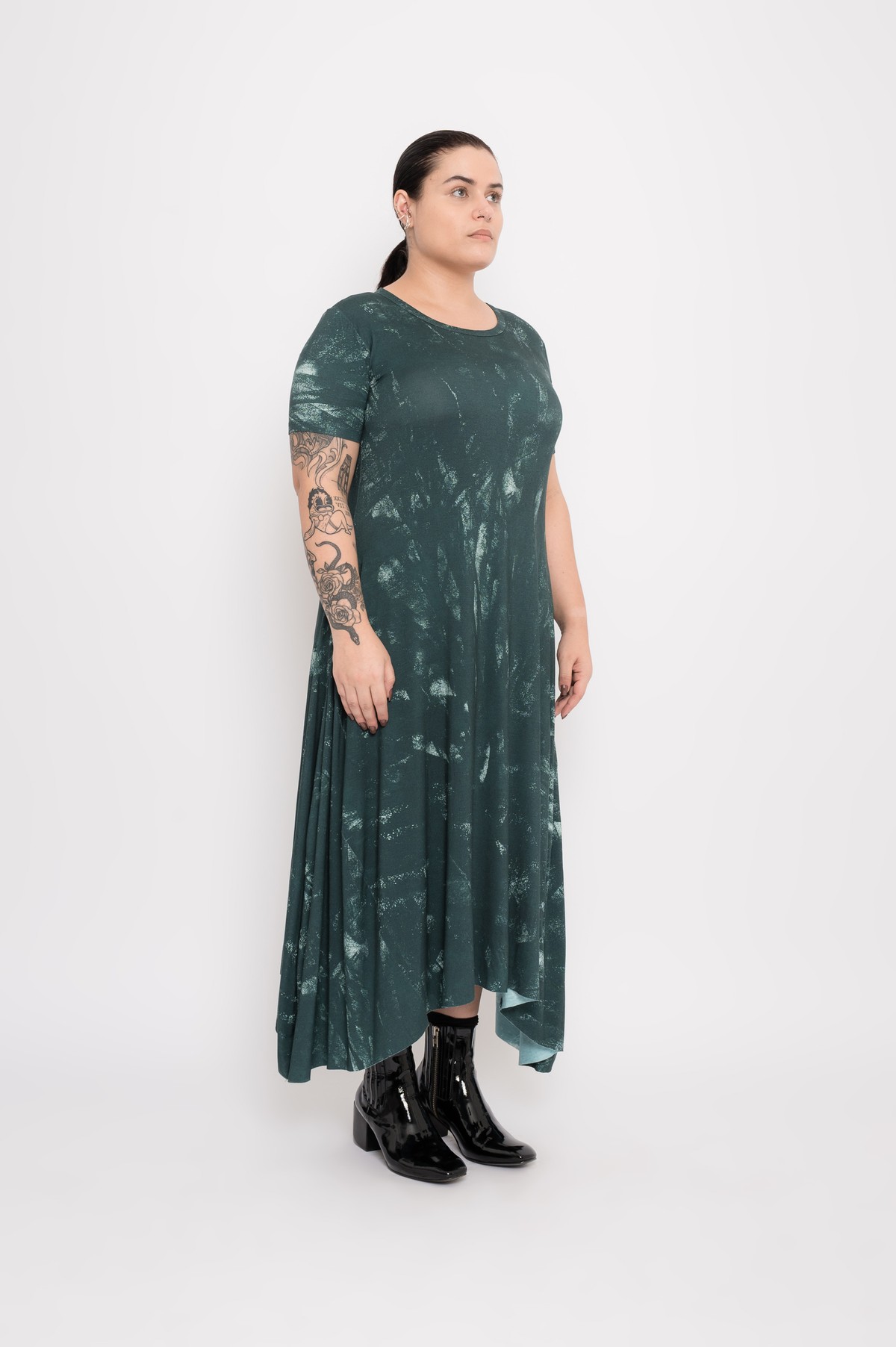 vestido longo estampado | printed long dress