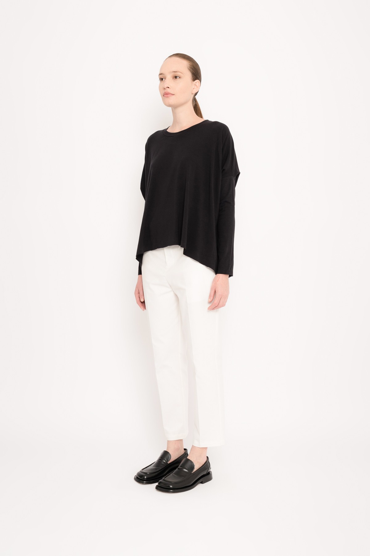 top oversized em algodão e modal | oversized cotton modal jersey top