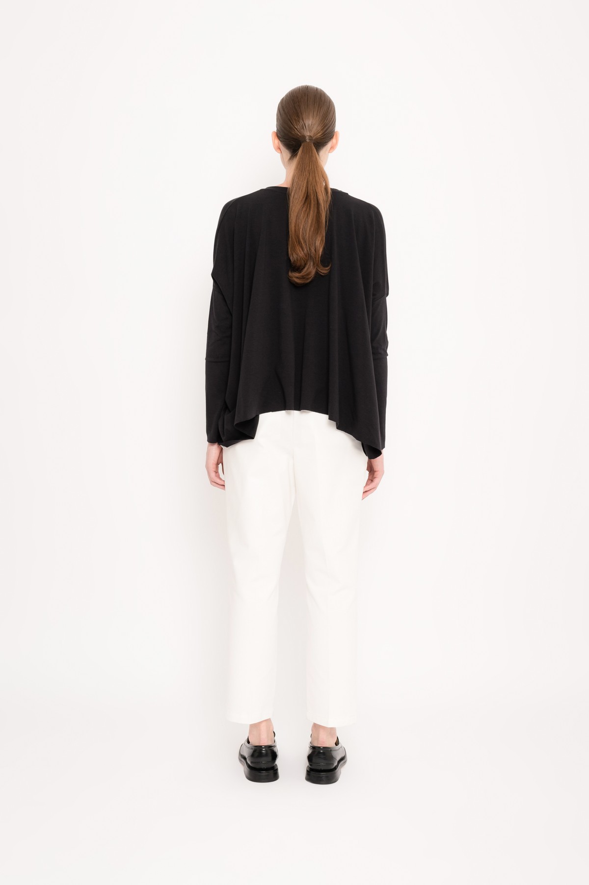 top oversized em algodão e modal | oversized cotton modal jersey top