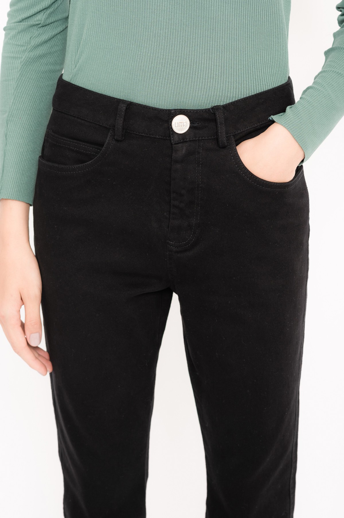 calça reta five-pockets | five-pocket cotton twill pants