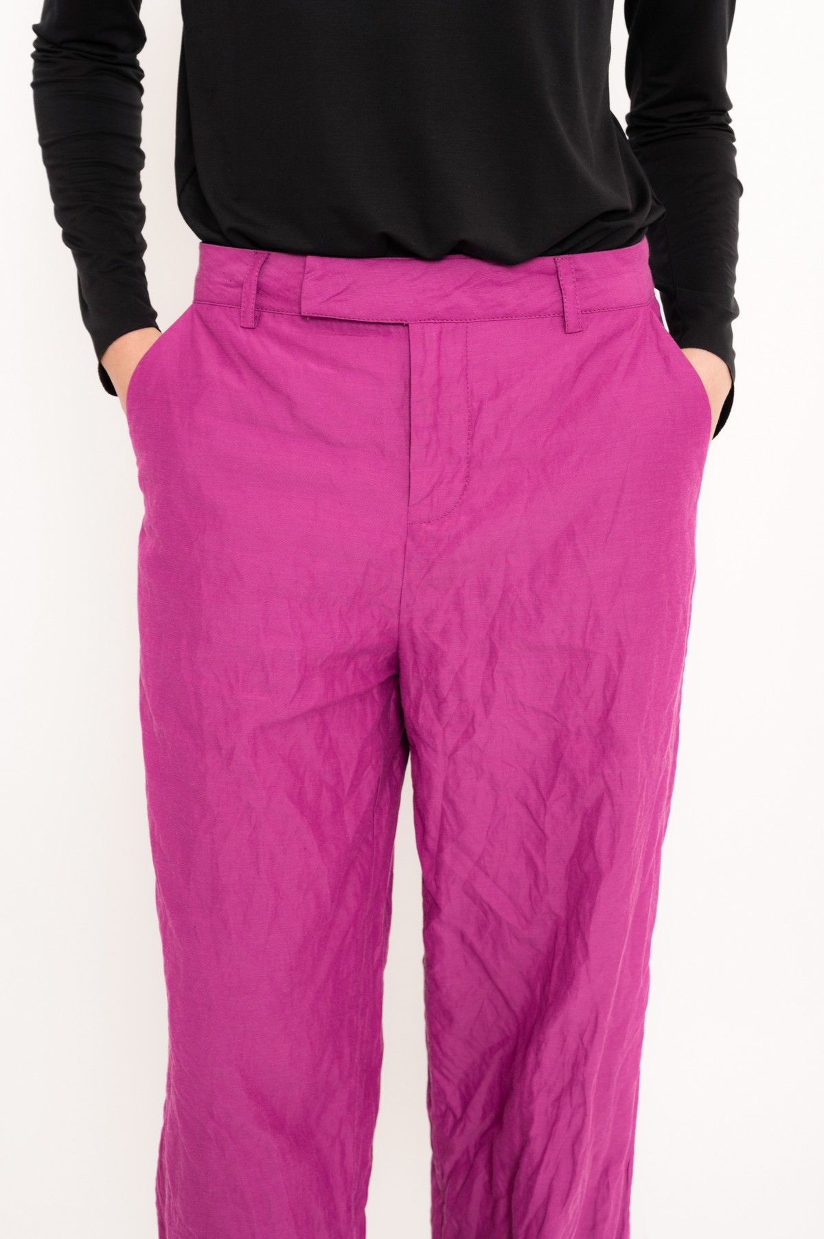 calça pantalona em tecido amassado | crinkled wide pants