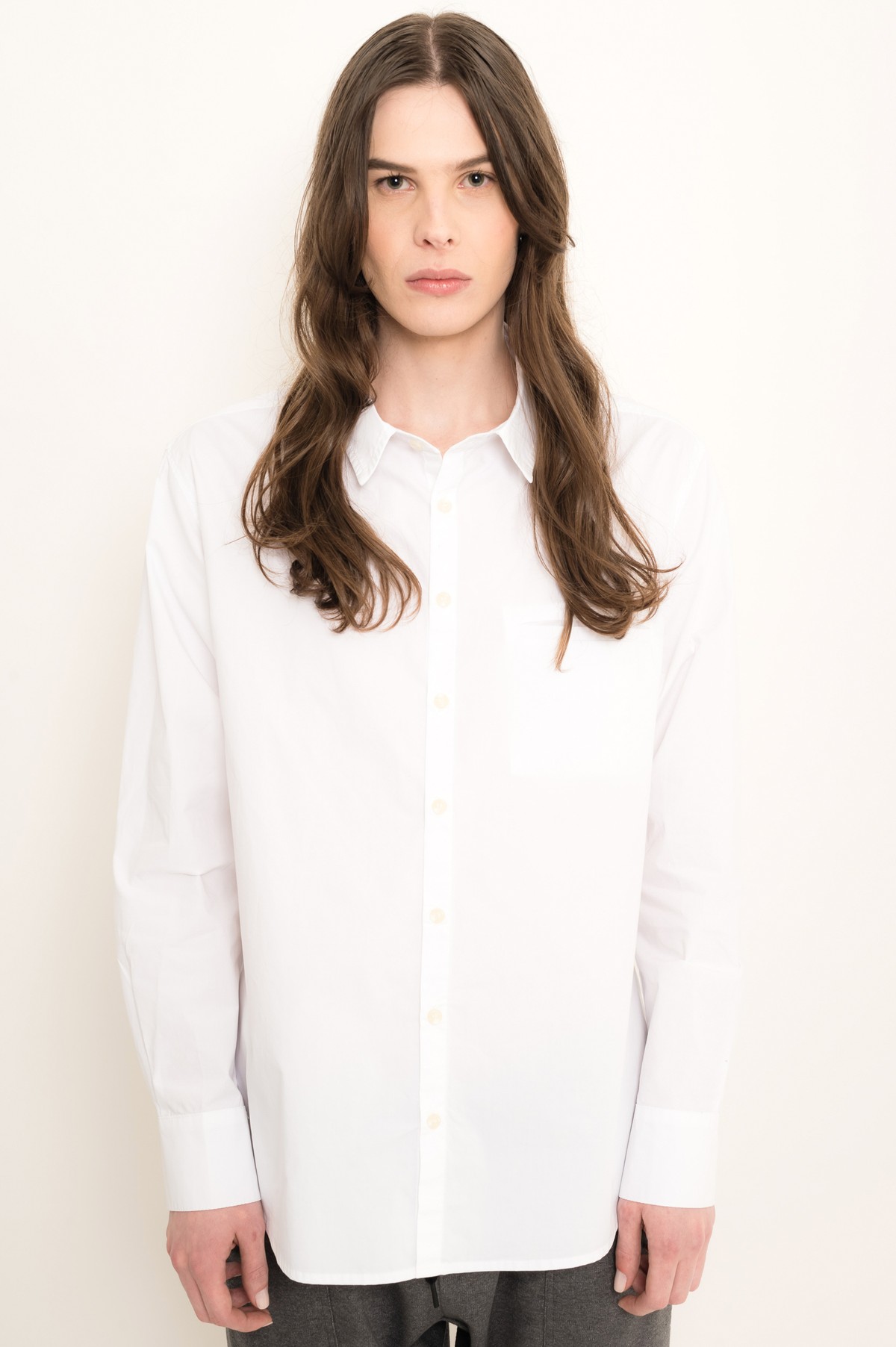 camisa em tricoline orgânica com bolso | organic cotton shirt with pocket