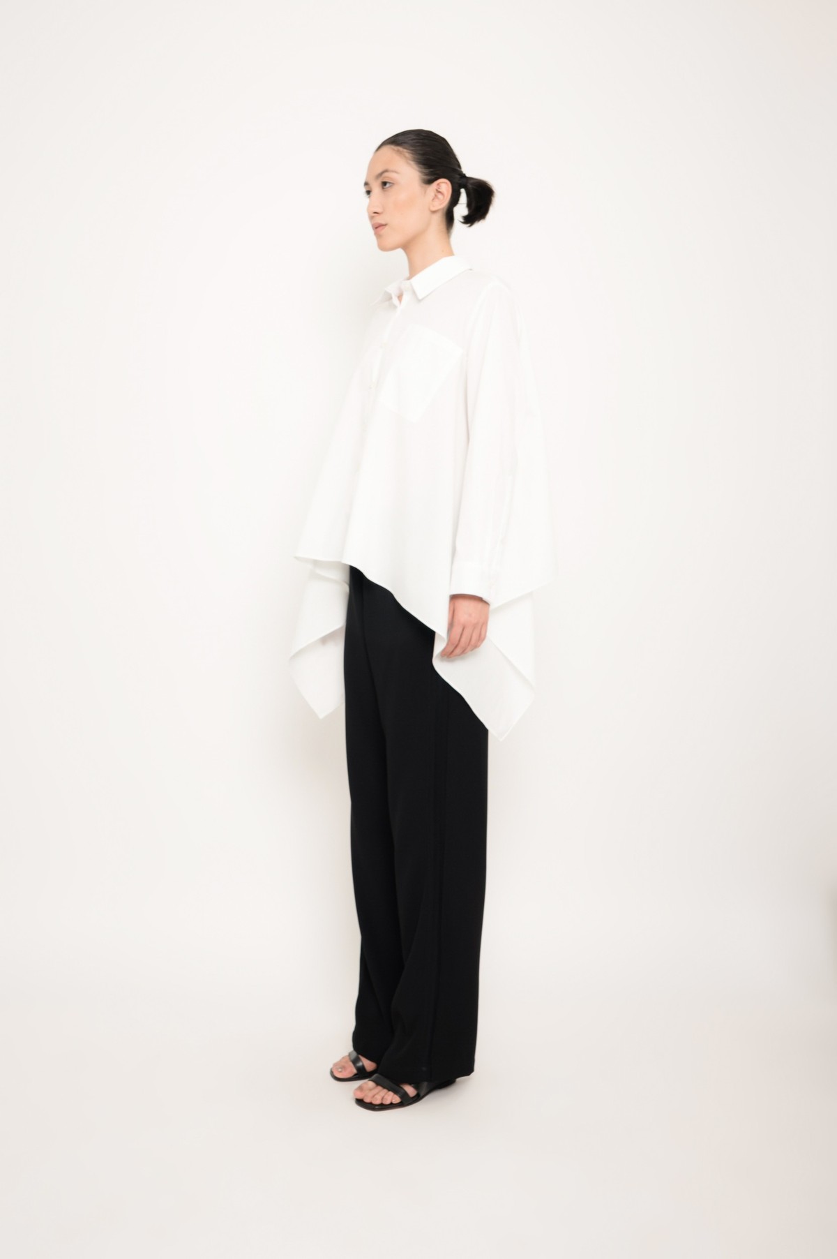 camisa assimétrica em algodão | asymmetric cotton shirt