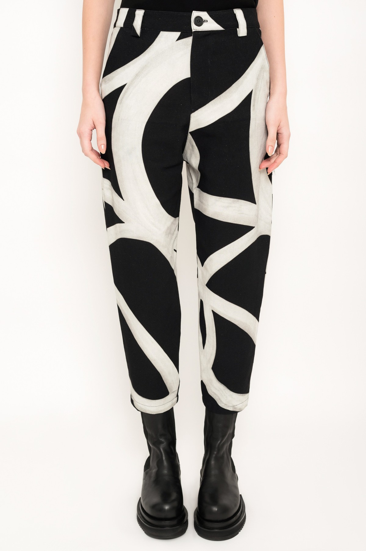 calça alfaiataria reta estampada | printed straight tailoring pants