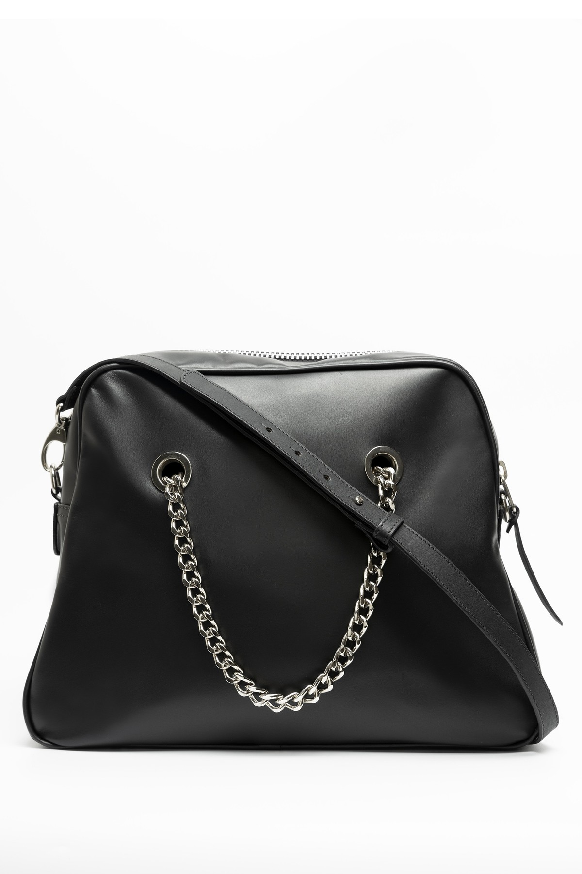 bolsa em couro com alça de corrente | leather bag with chain strap