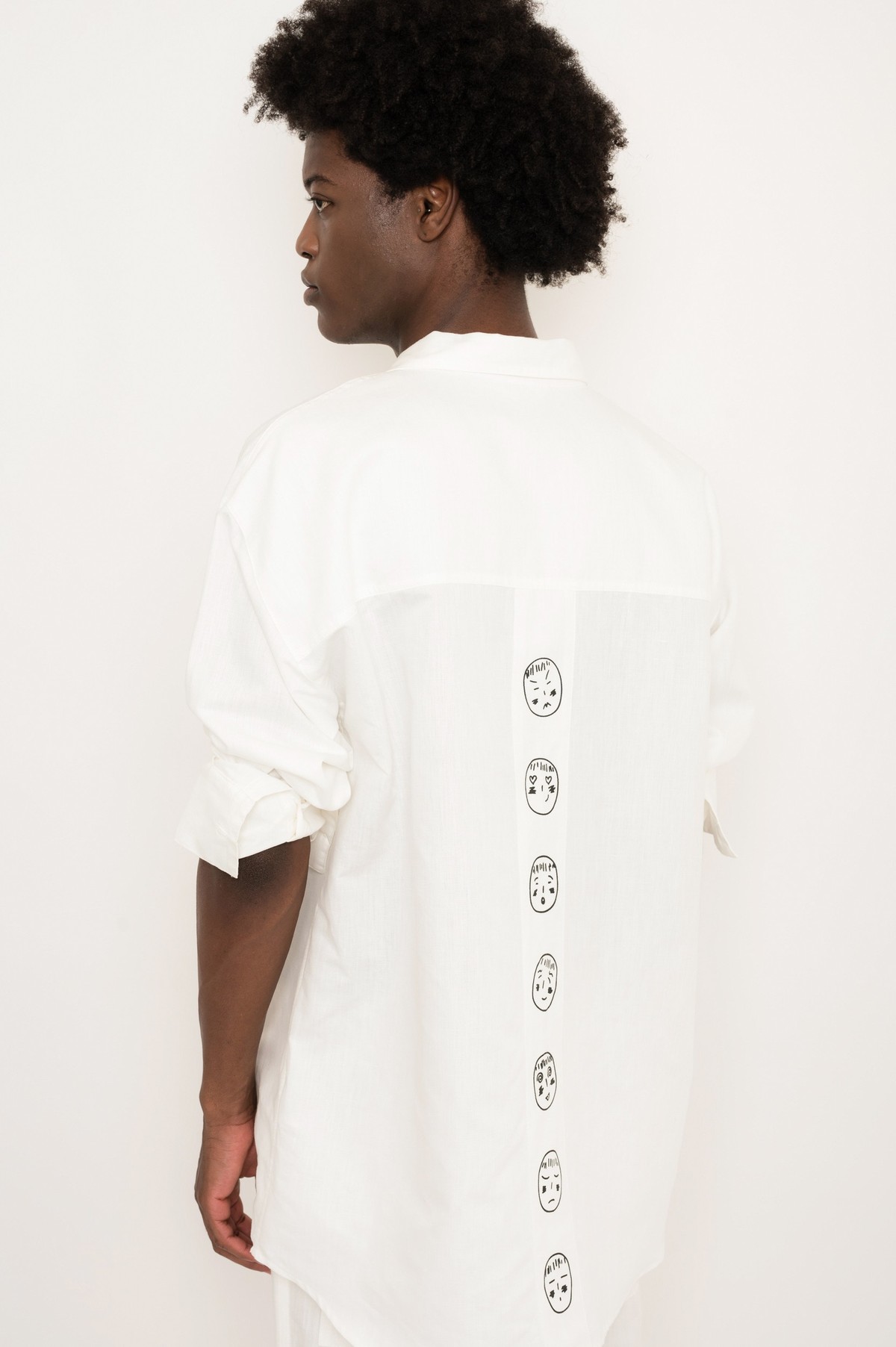 camisa ampla de cânhamo com silk 