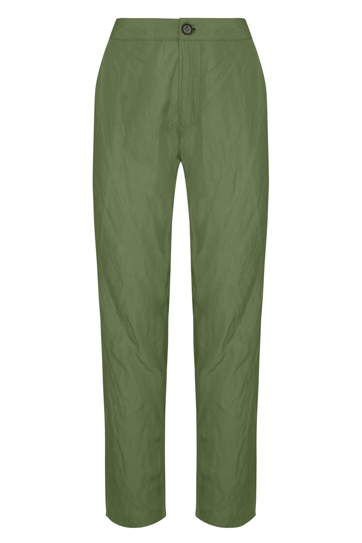 calça reta de alfaiataria efeito amassado | crinkled tailoring pants with buttons detail