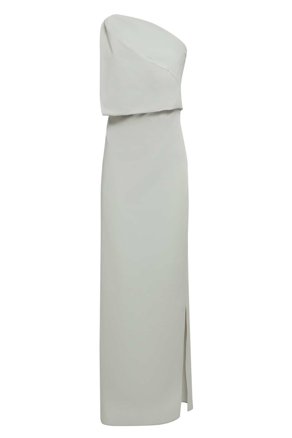 vestido longo drapeado de um ombro só | one-shoulder long draped dress