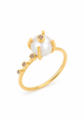 Anel Sweet Rock Pérola e Diamantes brown
