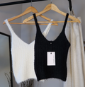 Cropped Tricot Nuvem Preto