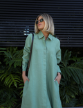 Vestido Chemise Linho Verde Jade