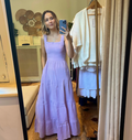 Vestido Linho com Bolsos Lavanda