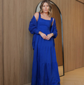 Vestido Linho com Bolsos Azul Bic