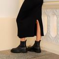 Saia Tricot Canelado Comphy Preta