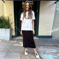 Saia Tricot Canelado Comphy Preta