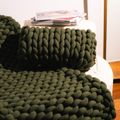 Almofada Maxi Tricot Cotton Comphy Retangular Verde Pinho
