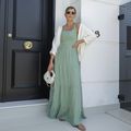 Vestido Linho com Bolsos Verde Pistache