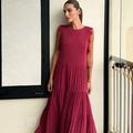 Vestido Linho Renda Cereja