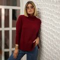 Poncho Tricot Gola Alta Burgundy
