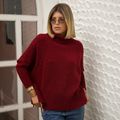 Poncho Tricot Gola Alta Burgundy