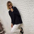 Poncho Tricot Gola Alta P&B