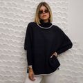 Poncho Tricot Gola Alta P&B