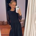 Vestido Linho Renda Marinho