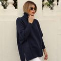 Poncho Tricot Gola Alta Marinho
