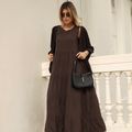 Cardigan Tricot Casulo Tramas Marrom