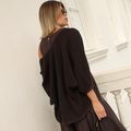 Cardigan Tricot Casulo Tramas Marrom