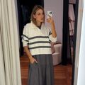 Blusão Tricot Polo Listras Cinza Chumbo