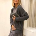 Cardigan Tricot Xis Cinza Chumbo