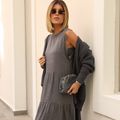 Cardigan Tricot Xis Cinza Chumbo