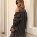 Cardigan Tricot Xis Cinza Chumbo